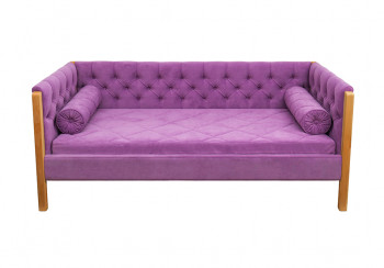 Кровать 180 серии Леди  32 Фиолетовый (подушка валик) в Кыштовке - kyshtovka.mebel54.com | фото