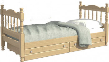 Кровать одинарная Аленка из массива сосны 800*1890 Сосна в Кыштовке - kyshtovka.mebel54.com | фото