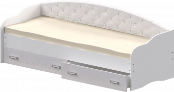 Кровать Софа-7 с мягкой спинкой (800х1900) Белый в Кыштовке - kyshtovka.mebel54.com | фото