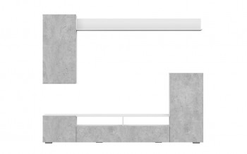 Мебель для гостиной МГС 4 (Белый/Цемент светлый) в Кыштовке - kyshtovka.mebel54.com | фото