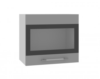 Ройс ВПГСФ 500 Шкаф верхний горизонтальный со стеклом с фотопечатью высокий (Графит софт/корпус Серый) в Кыштовке - kyshtovka.mebel54.com | фото