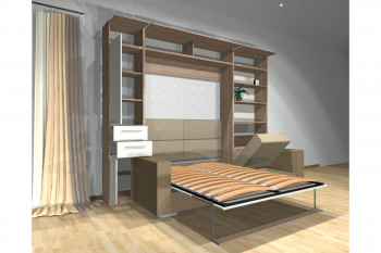 Шкаф-кровать с диваном Каролина в Кыштовке - kyshtovka.mebel54.com | фото
